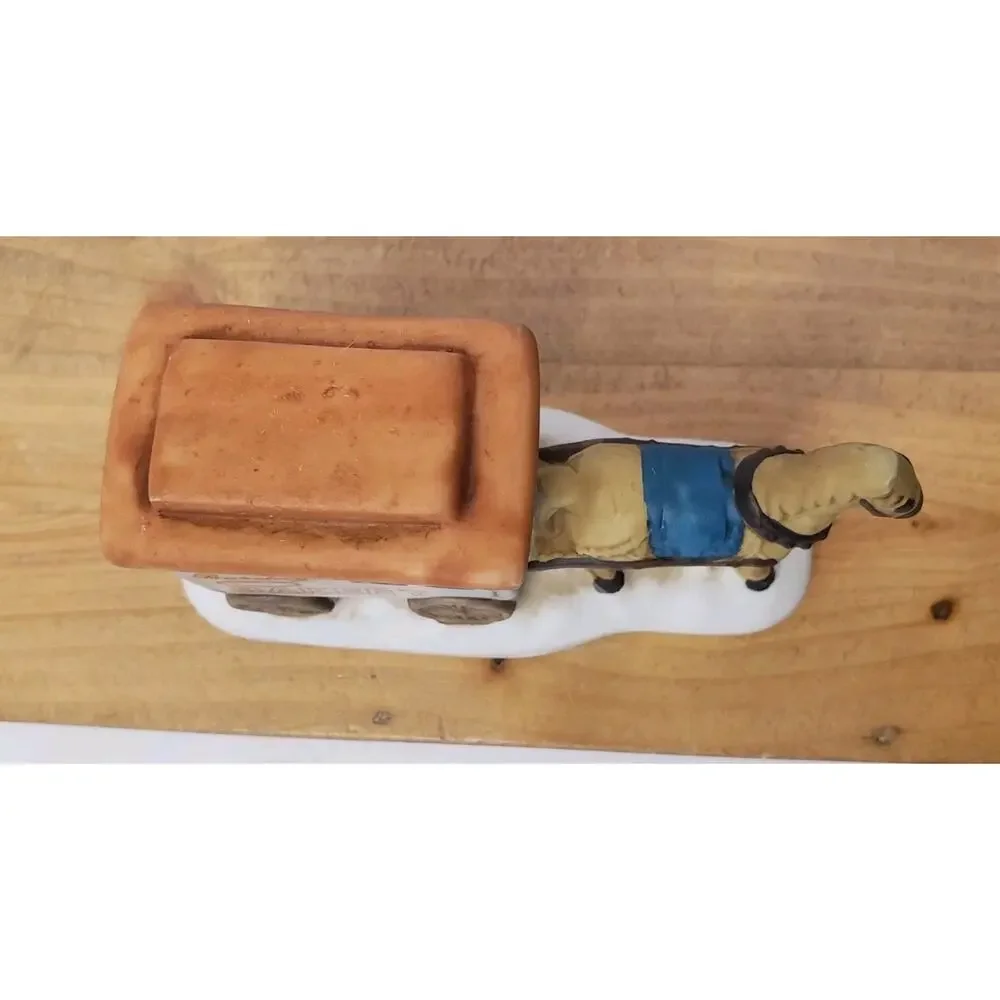 Vintage Christmas Village‎ Barclay Bakery Cart Carriage Figurine w/ Horse